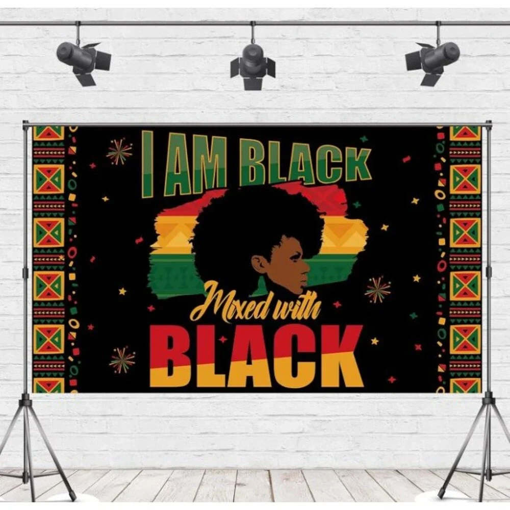 72x43in Happy Black History Month Backdrop African American Decoration Party Ban